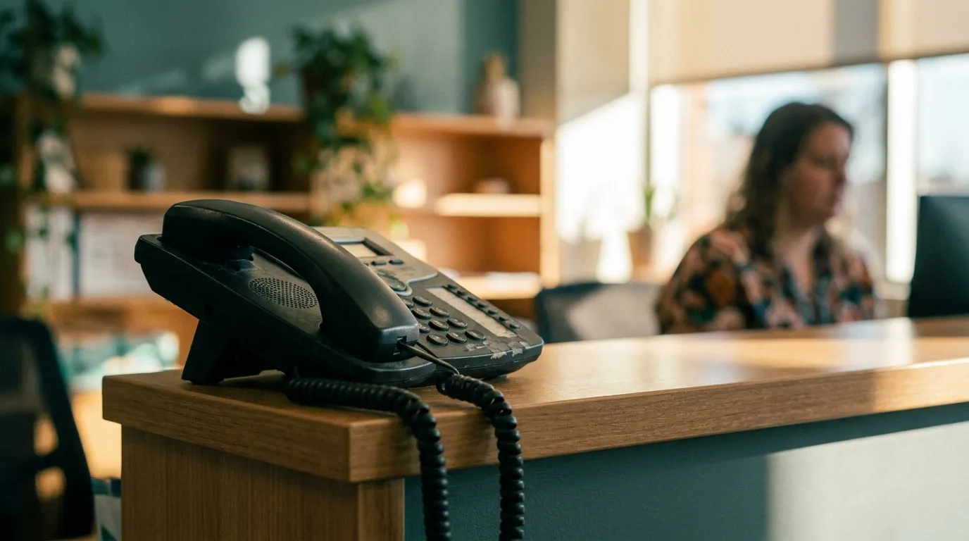 Phone ringing at an unattended front desk